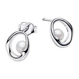 Pandora 293295C01 Damenohrringe Oval mit Perle Silber