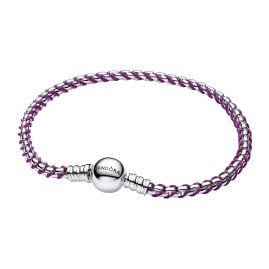 Pandora 593816C03 Damen-Armband Silber Veneziakette Lila
