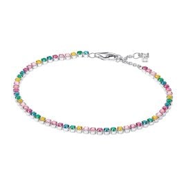 Pandora 593927C03 Tennis-Armband für Damen in Regenbogenfarben Silber