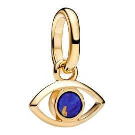 Pandora 764609C01 Mini Charm-Anhänger Goldfarben Böser Blick Blau