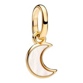 Pandora 764614C01 Mini Charm-Anhänger Weißer Halbmond Goldfarben