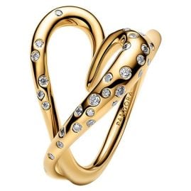 Pandora 164675C01 Women´s Ring Heart Stone-Set Gold Tone