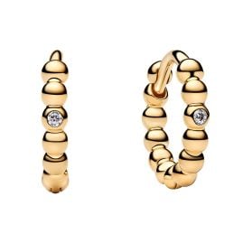 Pandora 264823C01 Damen-Ohrringe Goldfarben Huggies mit Kugeln