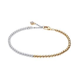 Pandora 564820C01 Damenarmband Zweifarbig Kugeln & Tennisband