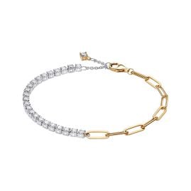 Pandora 564821C01 Damen-Armband Zweifarbig Glieder & Tennisband
