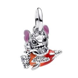 Pandora 793742C01 Silver Charm Pendant Disney Stitch Rocket Ship