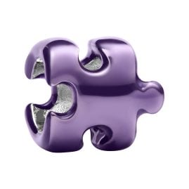 Pandora 794816C02 Mini Silver Charm Purple Puzzle Piece