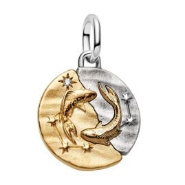 Pandora 764991C01 Medaillon Charm Anhänger Zweifarbig Sternzeichen Fische
