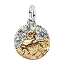 Pandora 764993C01 Medaillon Charm-Anhänger Zweifarbig Sternzeichen Widder