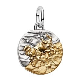 Pandora 764986C01 Medaillon-Charm Anhänger Zweifarbig Sternzeichen Stier