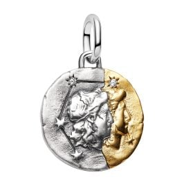 Pandora 764989C01 Medaillon-Charm Anhänger Zweifarbig Sternzeichen Zwilling