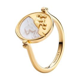Pandora 164812C01 Medallion Ring for Ladies Pegasus Gold Tone