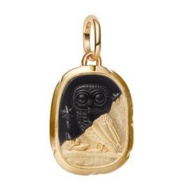 Pandora 764805C01 Medallion Charm Pendant Gold Tone Owl