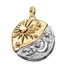 Pandora 764806C01 Medaillon-Charm Anhänger Zweifarbig Sonne und Mond XL