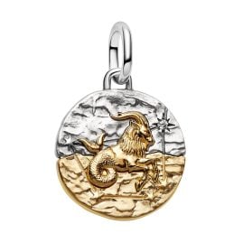Pandora 764987C01 Medaillon-Charm Anhänger Zweifarbig Sternzeichen Steinbock