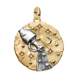 Pandora 765004C01 Medallion Charm Pendant XL Zodiac Sign Aquarius