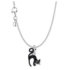 Pandora 31333 Women's Necklace Black Cat Gift Set Silver Bundle