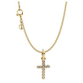 Pandora 31337 Women's Necklace Gold Tone Cross Gift Set Bundle