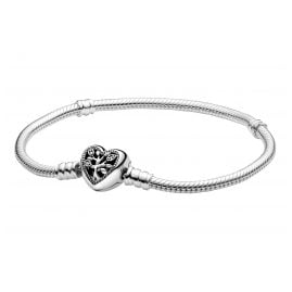 Pandora 598827C01 Ladies' Bracelet Silver Moments Family Tree Heart Clasp