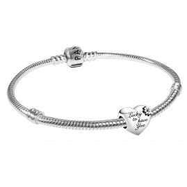 Pandora 51786 Ladies' Bracelet Gift Set Heart & Clover
