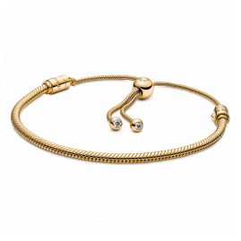 Pandora 569652C01-2 Ladies' Bracelet with Ball-Shaped Clasp Gold Tone