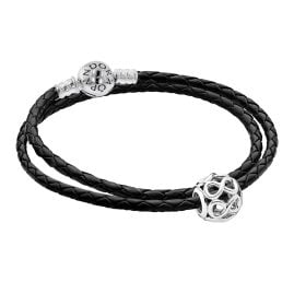 Pandora 51523 Ladies' Leather Bracelet in a Set with Charm Infinity