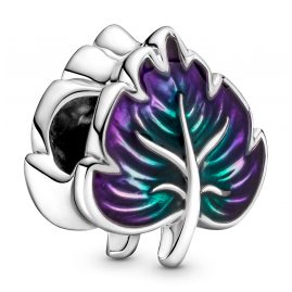 Pandora 799542C01 Silber Charm Lilafarbenes & Grünes Blatt