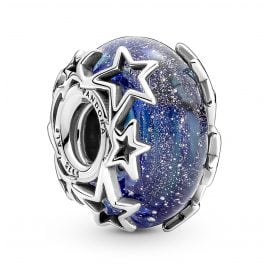 Pandora 790015C00 Silber Charm Murano Galaxienblau und Sterne