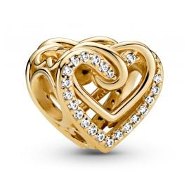 Pandora 769270C01 Charm Sparkling Entwined Heart Gold Tone