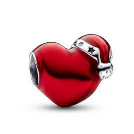 Pandora 792336C01 Silver Charm Metallic Red Christmas Heart