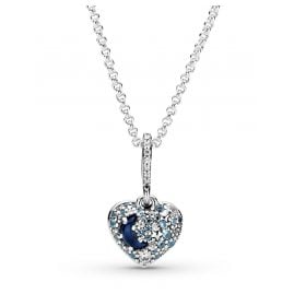 Pandora 399232C01-50 Ladies' Necklace Sparkling Blue Moon & Stars Heart