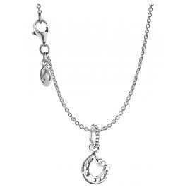 Pandora 39718 Horseshoe Pendant Necklace 925 Sterling Silver 45 cm