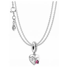 Pandora 39807 Damen-Kette 925 Silber Love my Home Herz
