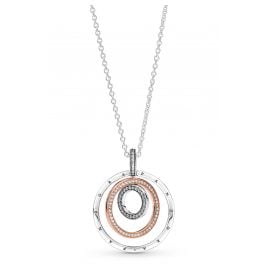 Pandora 389483C01 Ladies' Necklace Silver Two-Tone Circles