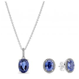Pandora 51736 Women's Gift Set Necklace and Earrings Sparkling Halo