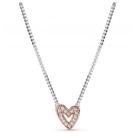 Pandora 380089C01-45 Ladies' Necklace Sparkling Freehand Heart