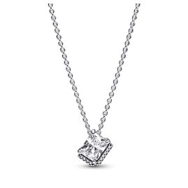 Pandora 392388C01-45 Ladies' Necklace Rectangular Sparkling Halo Silver