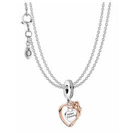 Pandora 39818 Damen-Halskette Herz & Rosenblüte Silber