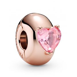 Pandora 789203C01 Clip Charm Pink Heart Solitaire