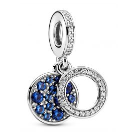 Pandora 799186C01 Silber Charm-Anhänger Funkelnde Blaue Scheibe