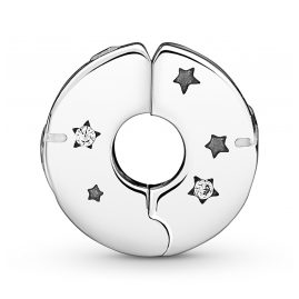 Pandora 790010C01 Silver Clip Charm Stars & Galaxy