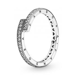 Pandora 199491C01 Damenring Silber Funkelnder Überlappender Ring