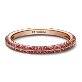 Pandora 189679C02 Ring für Damen Roségoldfarben Pavé Rot