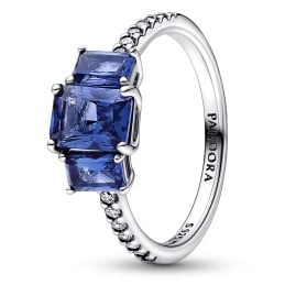 Pandora 192389C01 Ladies' Ring Blue Rectangular Stones