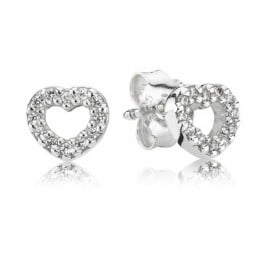 Pandora 290528CZ Damen Silber-Ohrringe Herz