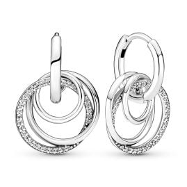 Pandora 291156C01 Ladies' Hoop Earrings Family Always Encircled Silver