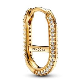 Pandora 269682C01 Single Creole Link-Ohrring Goldfarben Pavé Weiß