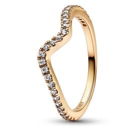 Pandora 162539C01 Women's Ring Sparkling Wave Gold Tone