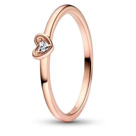 Pandora 182495C01 Women's Ring Radiant Heart Rose Gold Tone