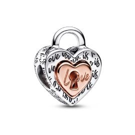 Pandora 782505C00 Charm Two-Tone Splittable Heart Padlock